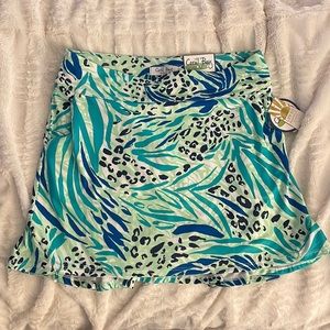 NWT - Coral Bay Skort -PS.  Green/Blue leopard print